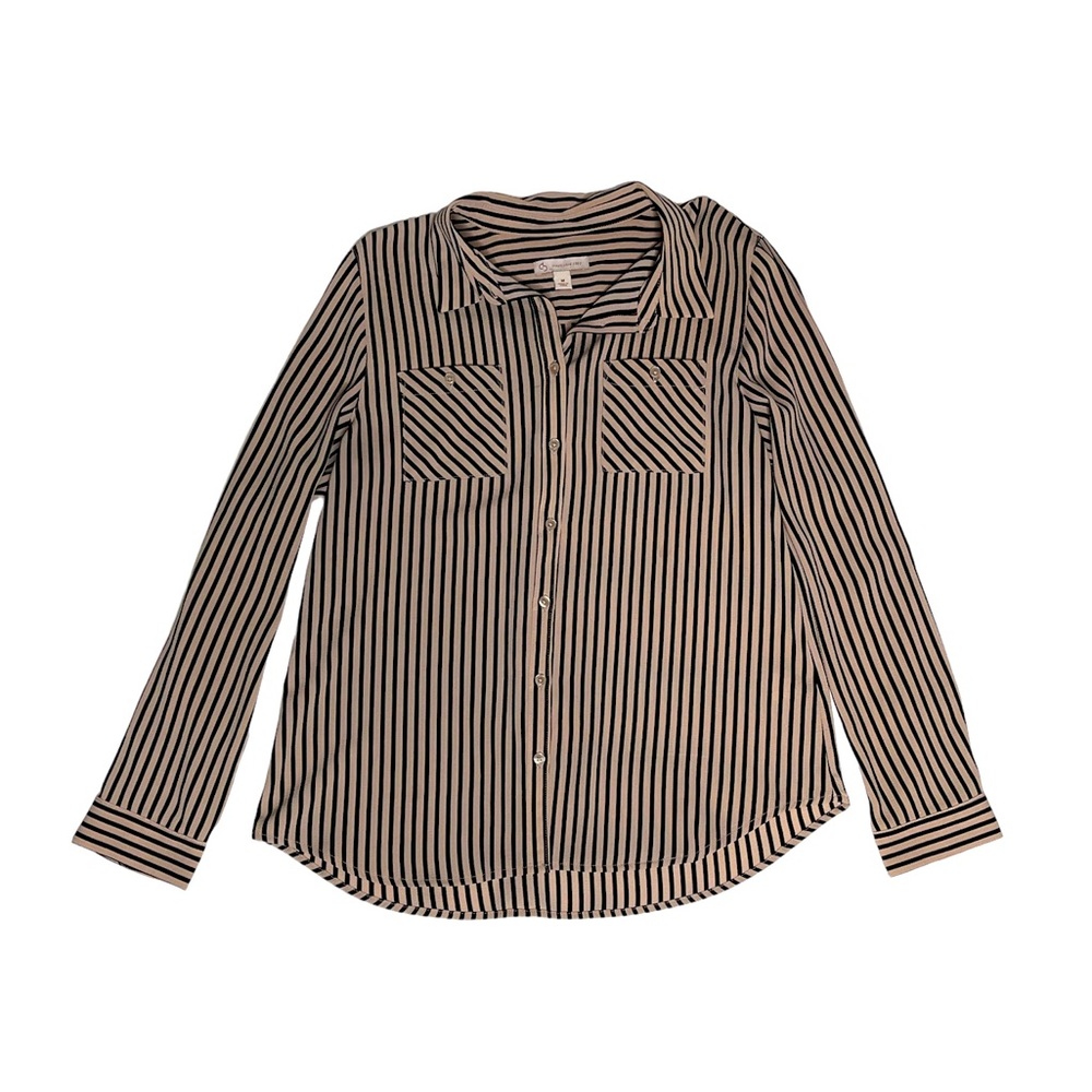 DB Women Striped Shirt Beige Business Blouse